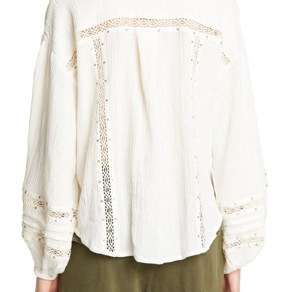 Free People Long Sleeve Boho Button Down Top NWOT - Picture 8 of 8
